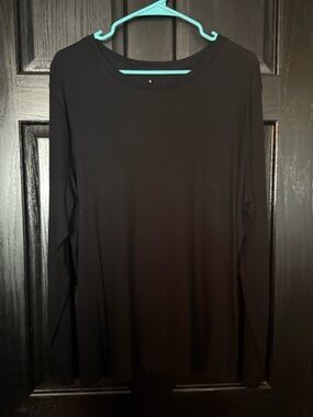 a new day Black Long-Sleeve Crew Neck Top